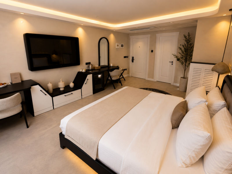 Modern şık otel odası iç mekan