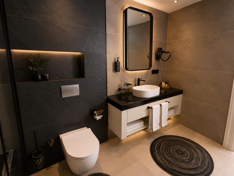 Şık ve minimalist banyo tasarımı